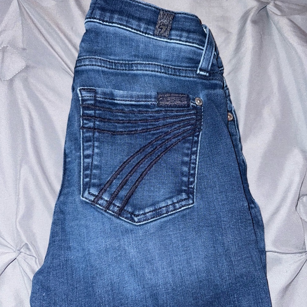 7 For All Mankind Dark Blue Boot Cut Jeans